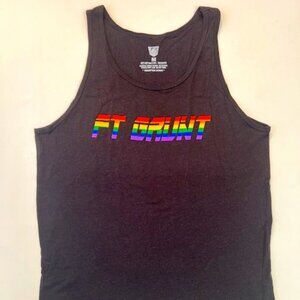 Fort Troff Size M Cotton Blend GRUNT PRIDE Tank Top - Black/PRIDE Colors